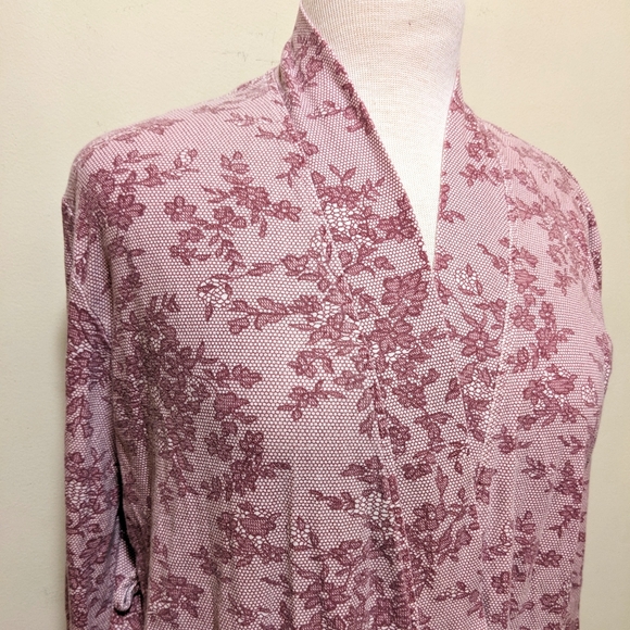Vintage Victoria's Secret Cotton Floral Lace Print Robe - Picture 2 of 5